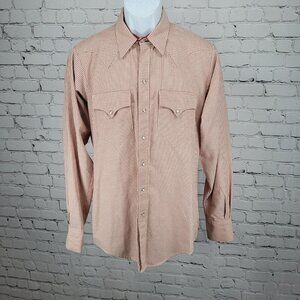 Rockmount Ranchwear Red Custom Fit Pearl Snap Long Sleeve Shirt USA Large L